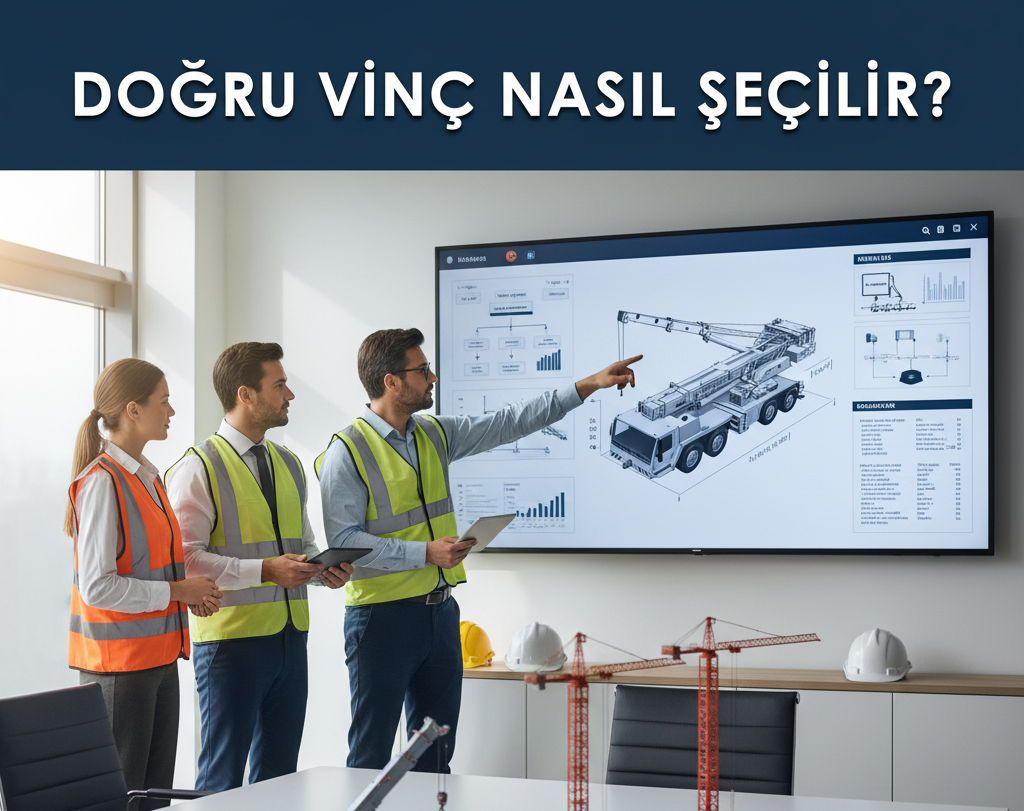 Proje alanında farklı vinç tipleri
